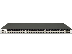 48 個(gè) 1GE Base-T 端口，4 個(gè) 10GE SFP+端口，三層以太網(wǎng)交換機(jī)